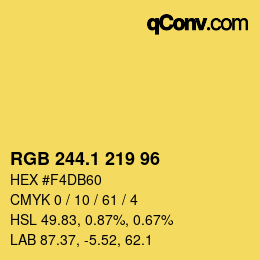 カラーコード: RGB 244.1 219 96 | qconv.com