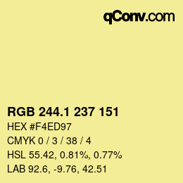 Color code: RGB 244.1 237 151 | qconv.com