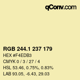 カラーコード: RGB 244.1 237 179 | qconv.com