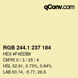 Color code: RGB 244.1 237 184 | qconv.com