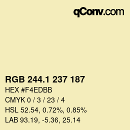 カラーコード: RGB 244.1 237 187 | qconv.com