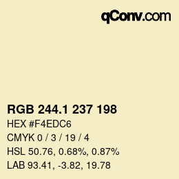 Farbcode: RGB 244.1 237 198 | qconv.com