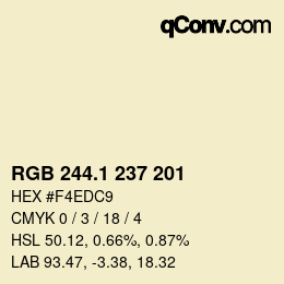 カラーコード: RGB 244.1 237 201 | qconv.com
