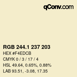 Color code: RGB 244.1 237 203 | qconv.com