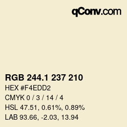 Color code: RGB 244.1 237 210 | qconv.com
