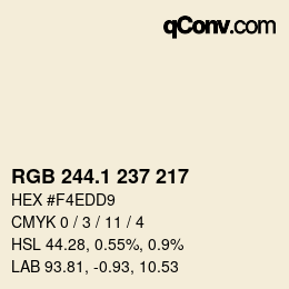 Color code: RGB 244.1 237 217 | qconv.com