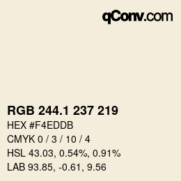 カラーコード: RGB 244.1 237 219 | qconv.com