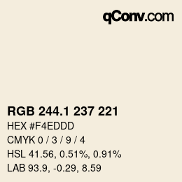 Color code: RGB 244.1 237 221 | qconv.com