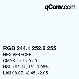 Código de color: RGB 244.1 252.8 255 | qconv.com