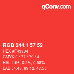 カラーコード: RGB 244.1 57 52 | qconv.com