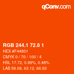 カラーコード: RGB 244.1 72.8 1 | qconv.com