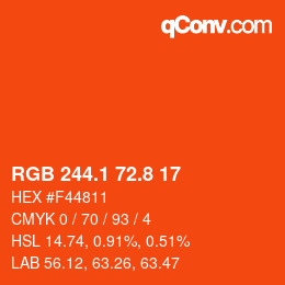カラーコード: RGB 244.1 72.8 17 | qconv.com