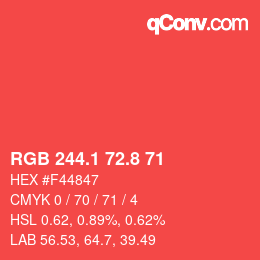 Color code: RGB 244.1 72.8 71 | qconv.com