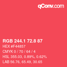 カラーコード: RGB 244.1 72.8 87 | qconv.com