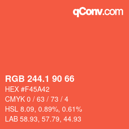 カラーコード: RGB 244.1 90 66 | qconv.com