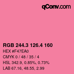 カラーコード: RGB 244.3 126.4 160 | qconv.com