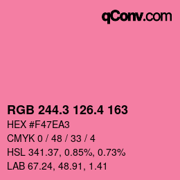 カラーコード: RGB 244.3 126.4 163 | qconv.com