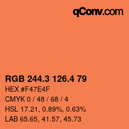 カラーコード: RGB 244.3 126.4 79 | qconv.com