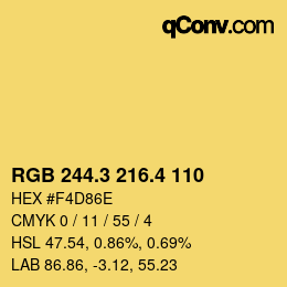 カラーコード: RGB 244.3 216.4 110 | qconv.com