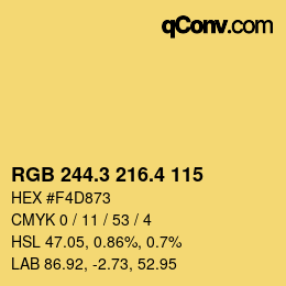 カラーコード: RGB 244.3 216.4 115 | qconv.com