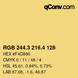 カラーコード: RGB 244.3 216.4 128 | qconv.com