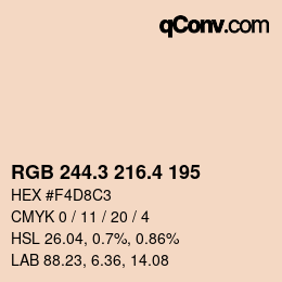 カラーコード: RGB 244.3 216.4 195 | qconv.com