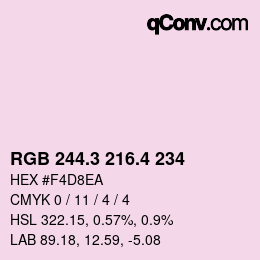 カラーコード: RGB 244.3 216.4 234 | qconv.com