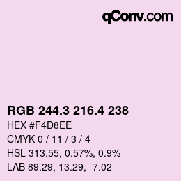 カラーコード: RGB 244.3 216.4 238 | qconv.com