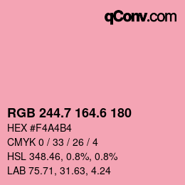 カラーコード: RGB 244.7 164.6 180 | qconv.com
