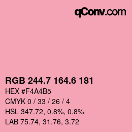 カラーコード: RGB 244.7 164.6 181 | qconv.com