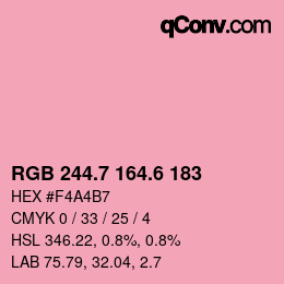 カラーコード: RGB 244.7 164.6 183 | qconv.com