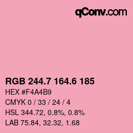 カラーコード: RGB 244.7 164.6 185 | qconv.com