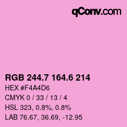 カラーコード: RGB 244.7 164.6 214 | qconv.com