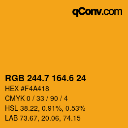 カラーコード: RGB 244.7 164.6 24 | qconv.com