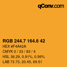 カラーコード: RGB 244.7 164.6 42 | qconv.com