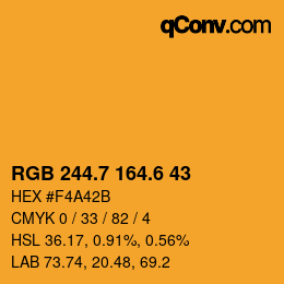 カラーコード: RGB 244.7 164.6 43 | qconv.com