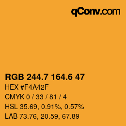 カラーコード: RGB 244.7 164.6 47 | qconv.com