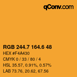 カラーコード: RGB 244.7 164.6 48 | qconv.com