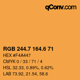 カラーコード: RGB 244.7 164.6 71 | qconv.com