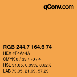 カラーコード: RGB 244.7 164.6 74 | qconv.com