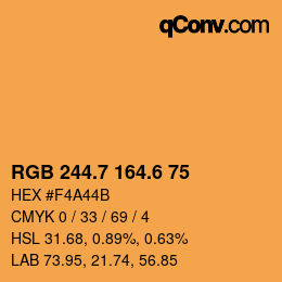 カラーコード: RGB 244.7 164.6 75 | qconv.com