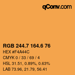 カラーコード: RGB 244.7 164.6 76 | qconv.com