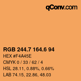 カラーコード: RGB 244.7 164.6 94 | qconv.com