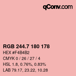 カラーコード: RGB 244.7 180 178 | qconv.com