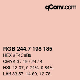 カラーコード: RGB 244.7 198 185 | qconv.com