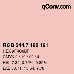 カラーコード: RGB 244.7 198 191 | qconv.com