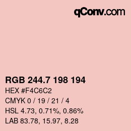 カラーコード: RGB 244.7 198 194 | qconv.com