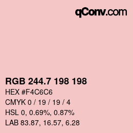 カラーコード: RGB 244.7 198 198 | qconv.com