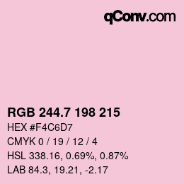 カラーコード: RGB 244.7 198 215 | qconv.com
