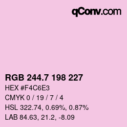 カラーコード: RGB 244.7 198 227 | qconv.com